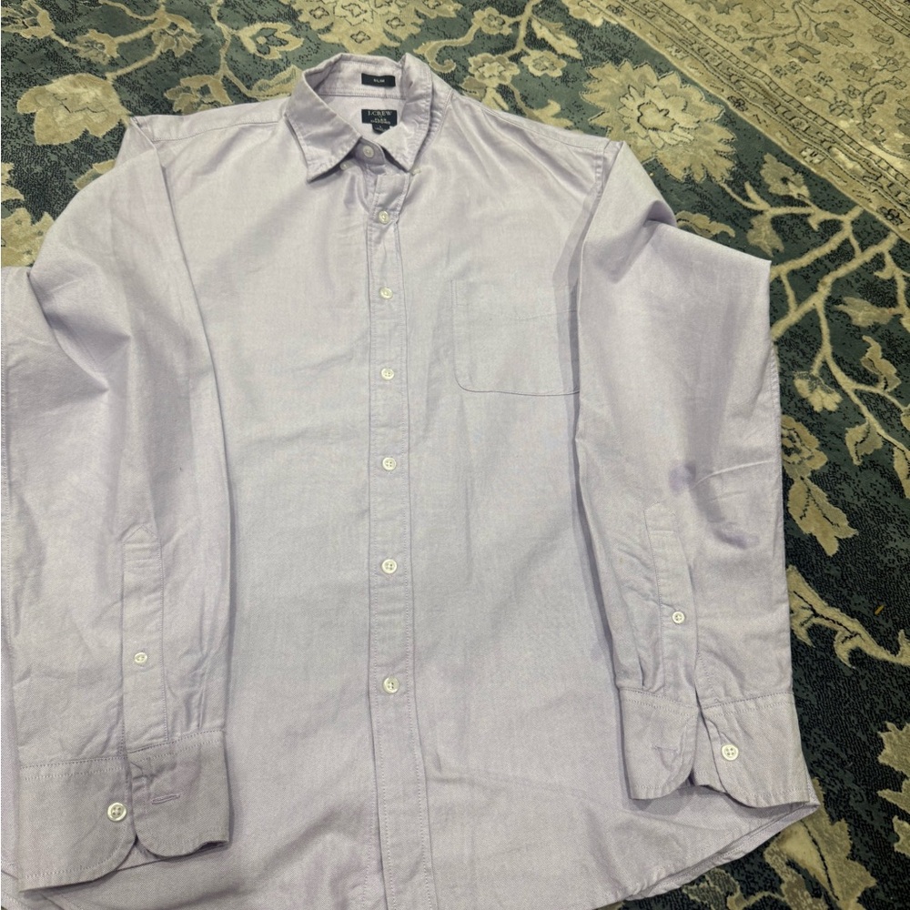 J crew flex slimoxford short like new con Men’s Light Lavender Button-Down Shirt